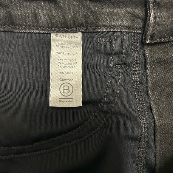 Athleta Sculptek Size 10T Tall Black Jeans With Metallic Stripe - Picture 5 of 6